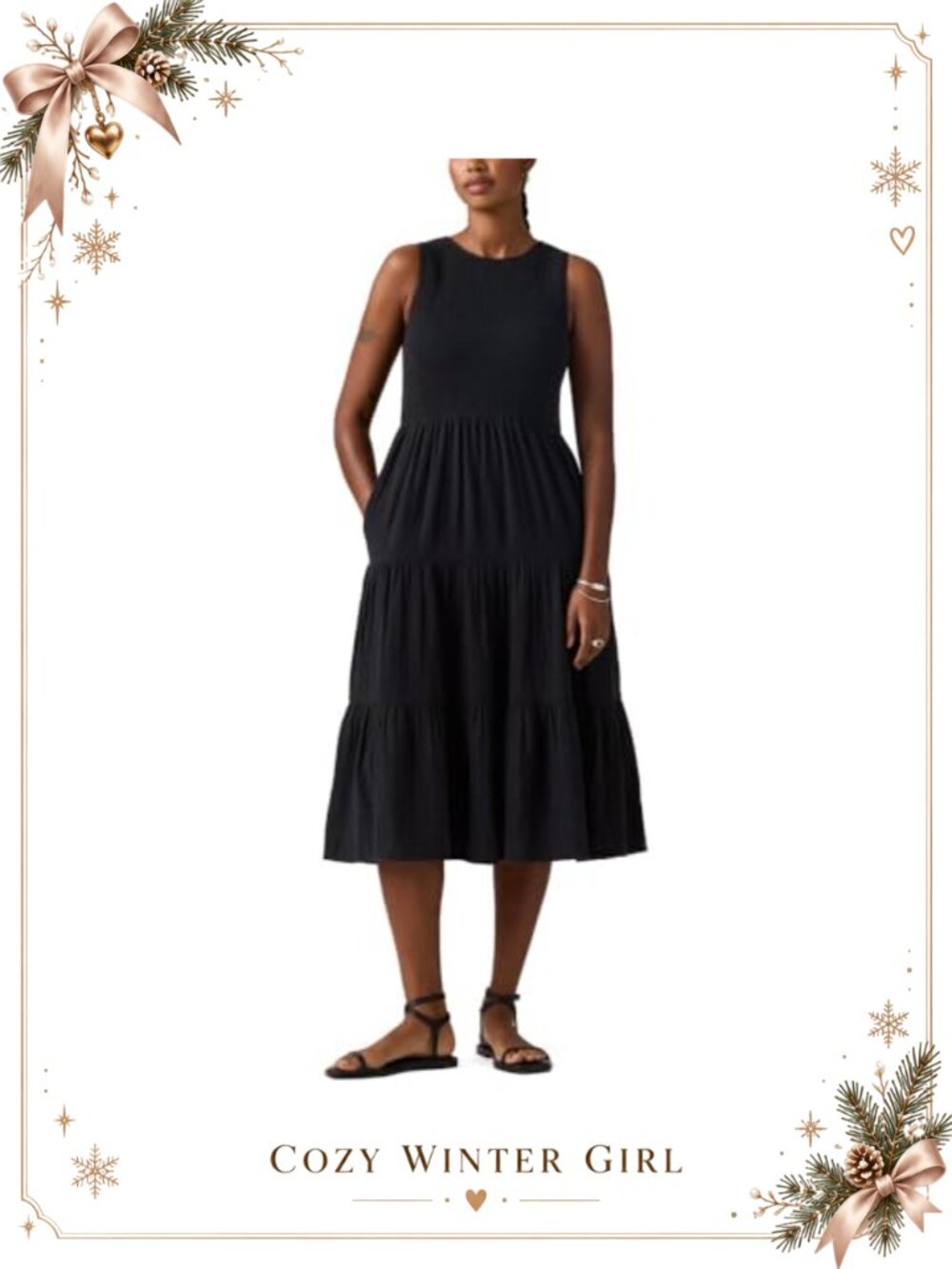 Levi's Cely Smocked Tiered Midi Dress Sleeveless